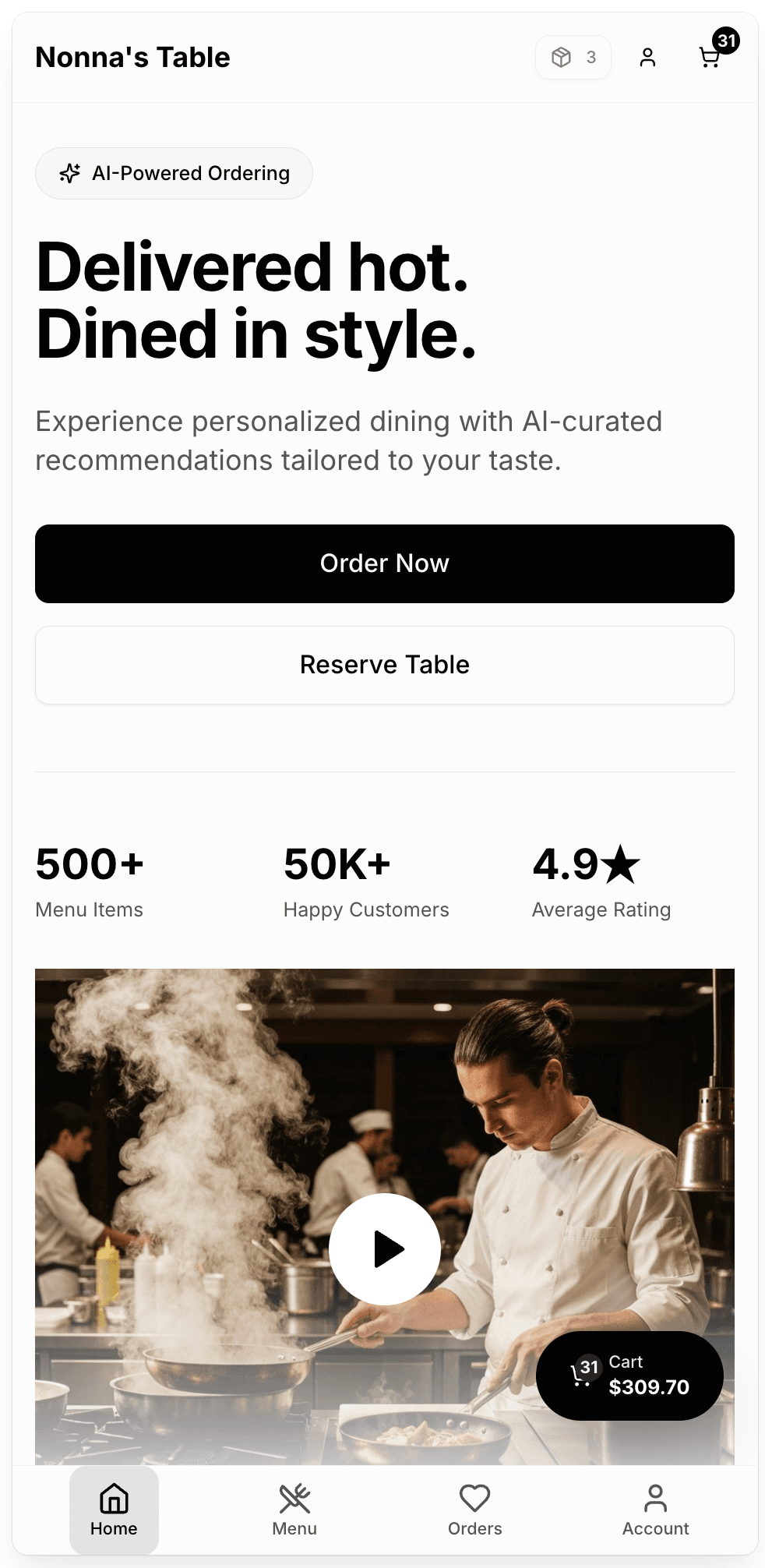 Restaurant website with online ordering built in