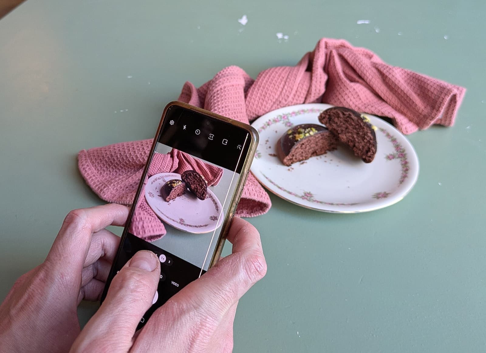 Shooting a dish for social media