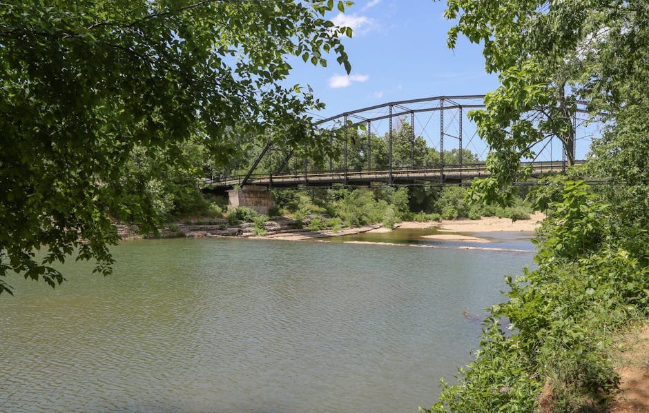 Little Rock skyline along the Arkansas River, the Clinton Presidential Library on the East end and the State Capitol on the West