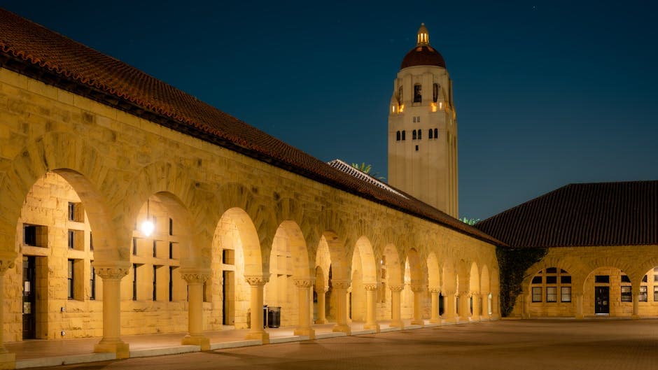 Palo Alto: University Avenue downtown and the Stanford foothills