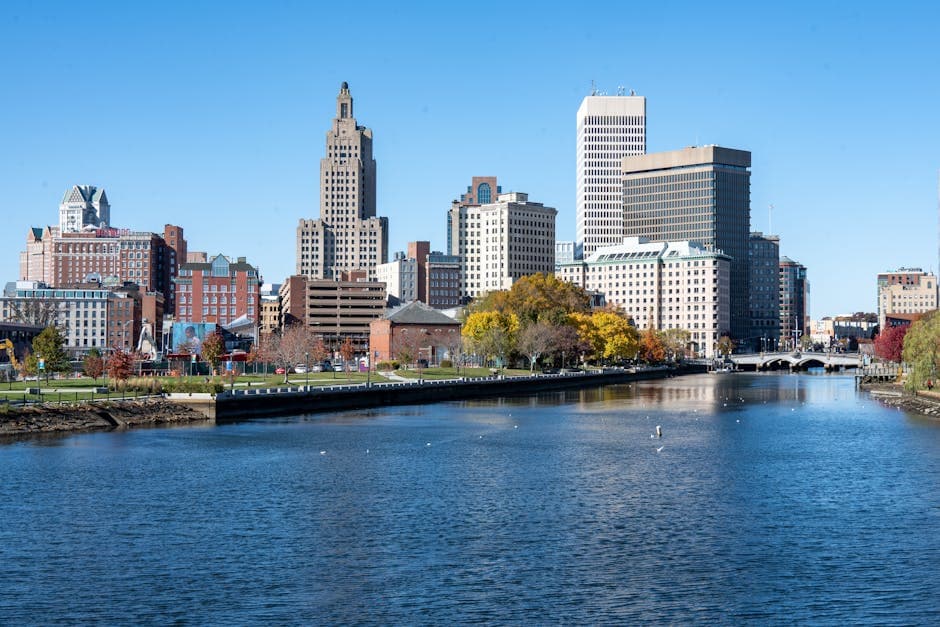 Providence, Rhode Island, with Federal Hill in the foreground and the State House dome on the skyline