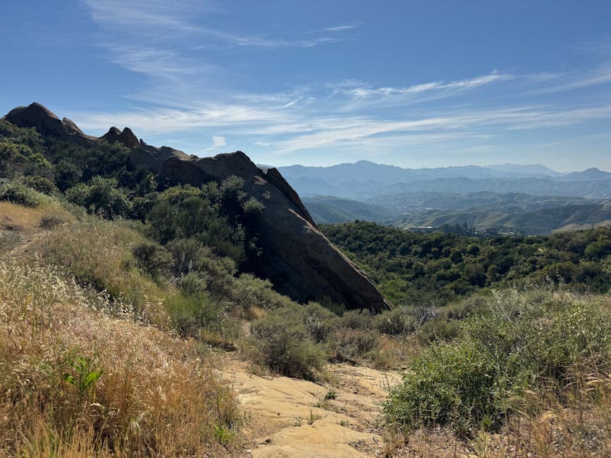 Simi Valley hilltop and Reagan Library vista with the 118 freeway corridor below