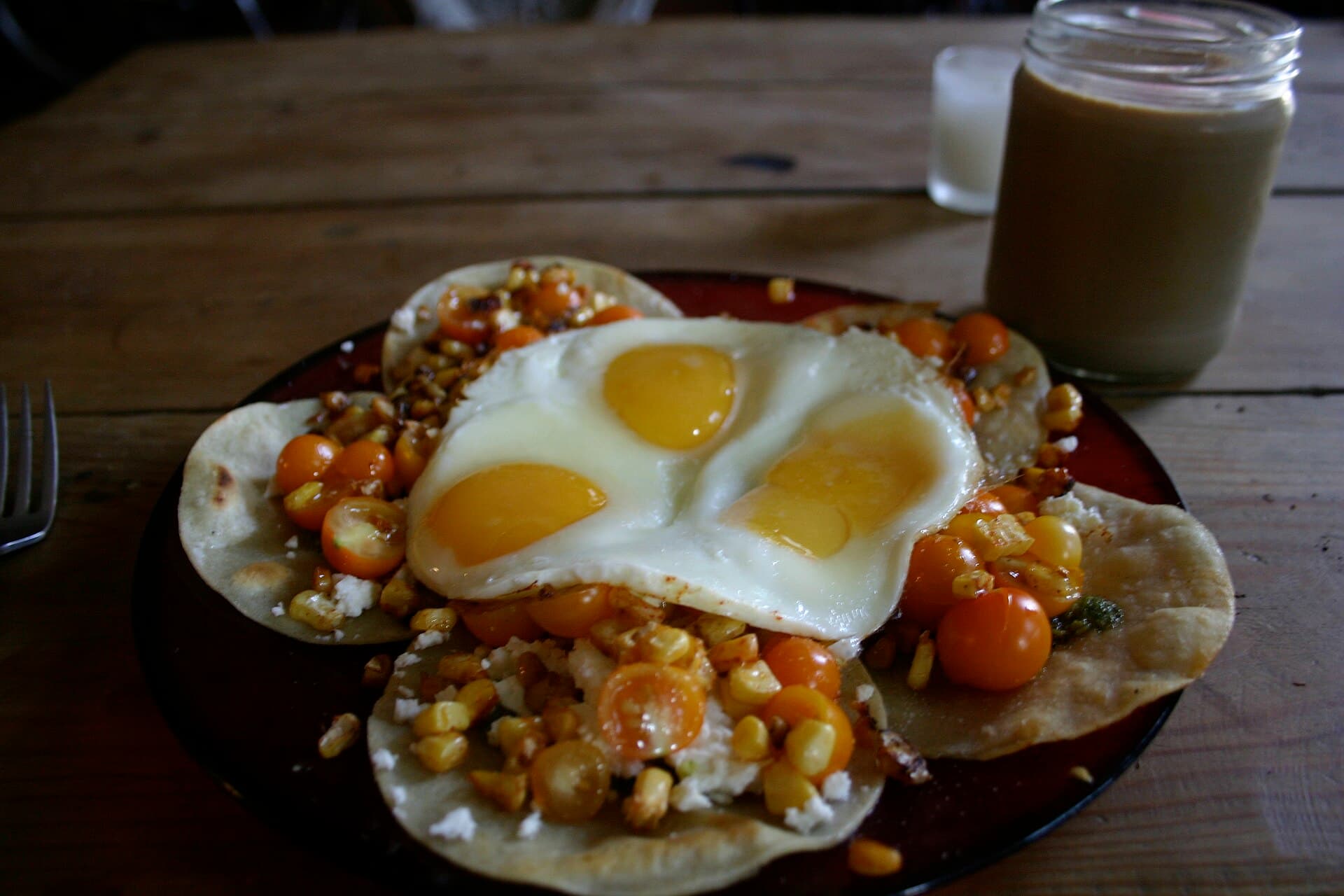 Austin breakfast tacos on flour tortillas